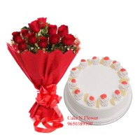 Half Kg Cake and Red Roses